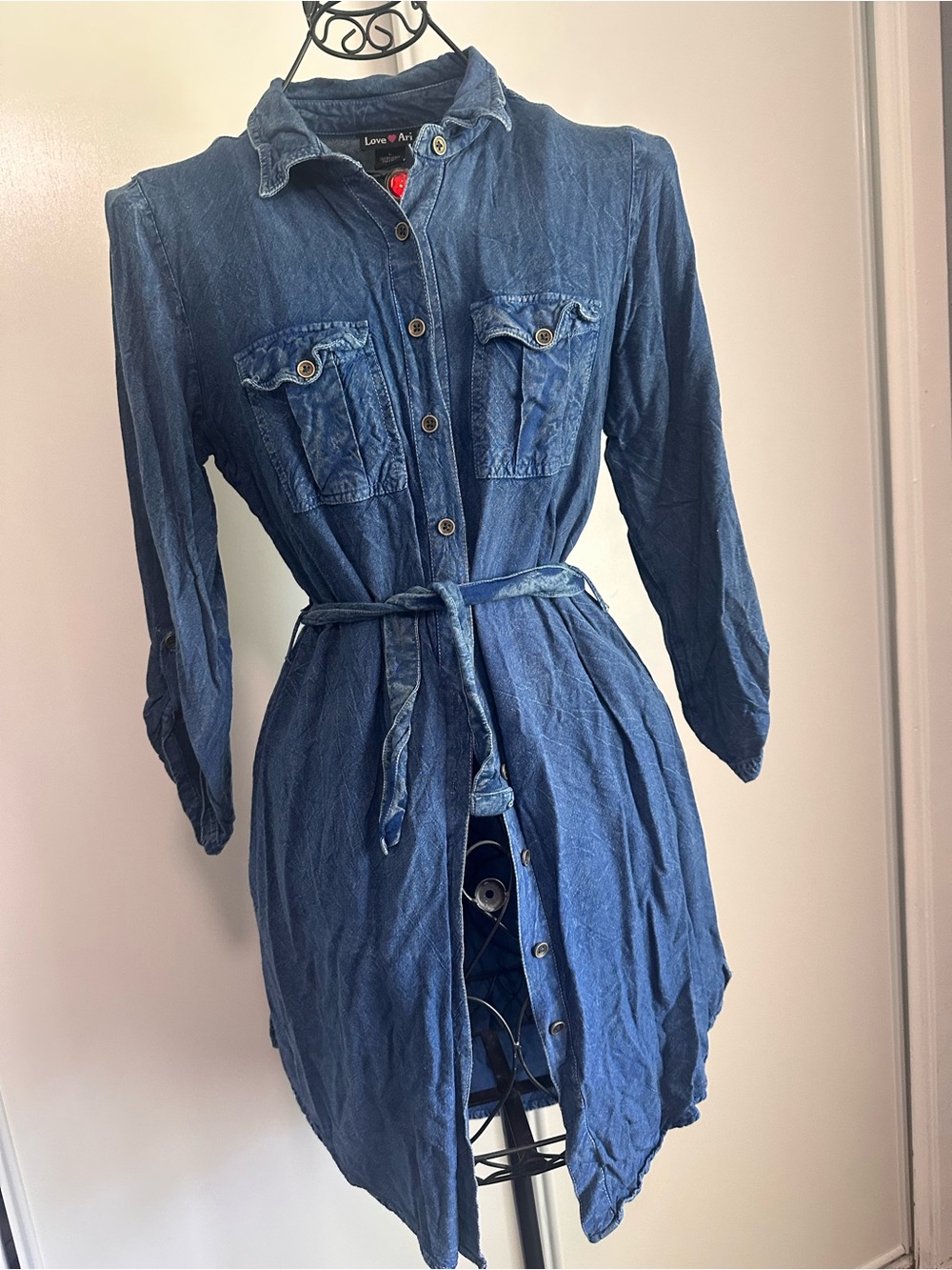 Love Ari Denim-Style Button Shirt - Blue
